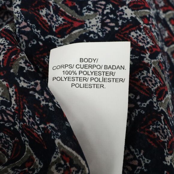 Lucky Brand Top Plus Size 2X Red Black White Sheer Chiffon Blouse Casual Career - Picture 10 of 16